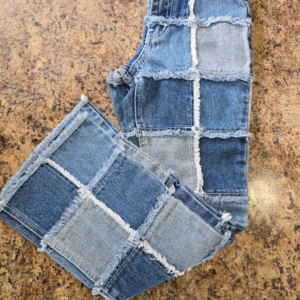 Zana Di Vintage Y2K Jeans Demin Patch Quilt Jeans Girls Size 1 90's era
